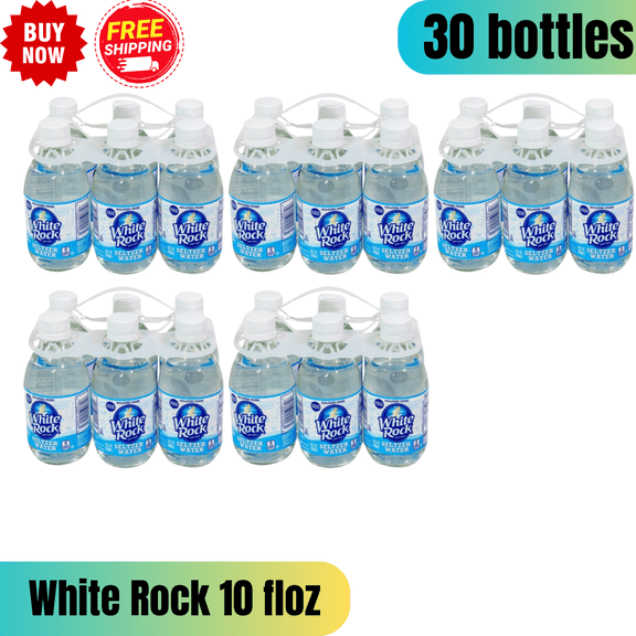 White Rock Sparkling Seltzer Water, 10 fl oz Bottles, 30-Pack