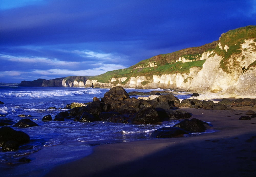 White Rocks Strand County Antrim Ireland Seascape Canvas Art - Gareth McCormack Design Pics (36 x 24)