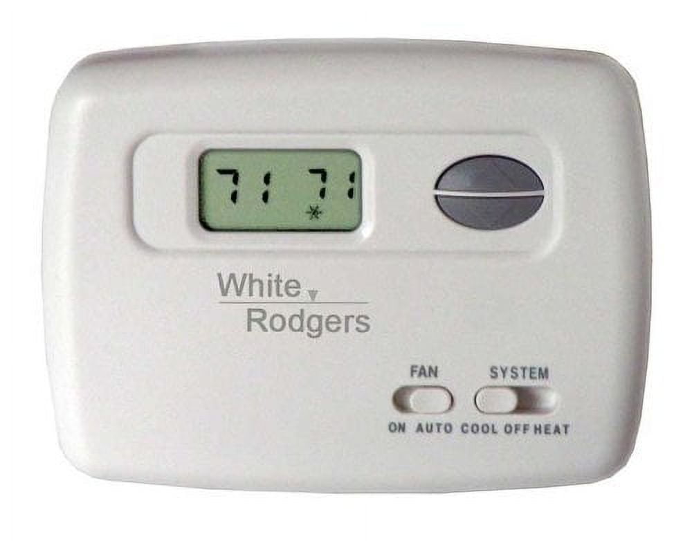 White Digital Thermostat with Touchscreen for Single-Stage Heating & Cooling