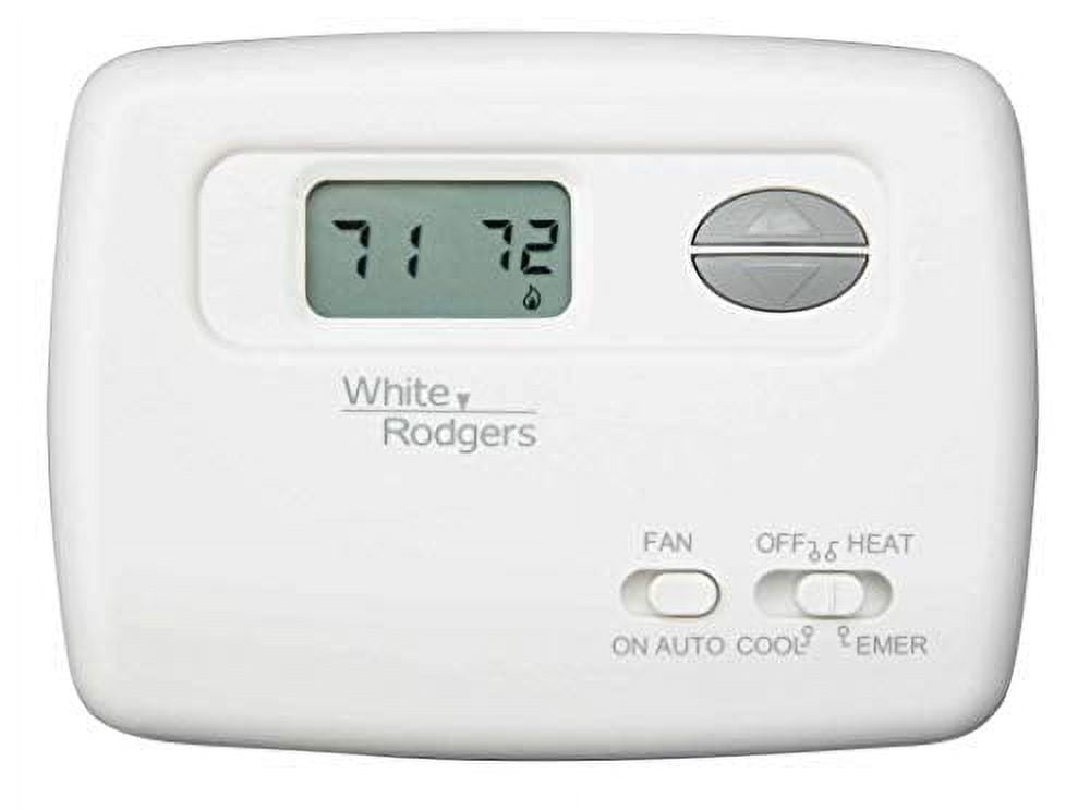 White Digital Rectangular Non-Programmable Heat Pump Thermostat