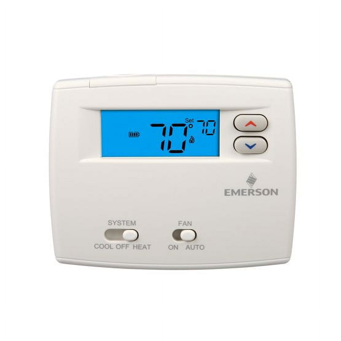 White Digital Non-Programmable Thermostat with Blue Display