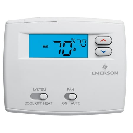 White-Rodgers 1F86-0244 Dual-Powered Non-Programmable Thermostat, 1H/1C