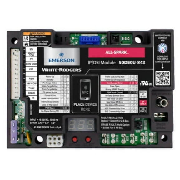 White Rodgers 50D50U-843 All-Spark Universal Intermittent Pilot/Direct Spark 24V Ignition Module, replacement for 50D50-842, 50D50-843