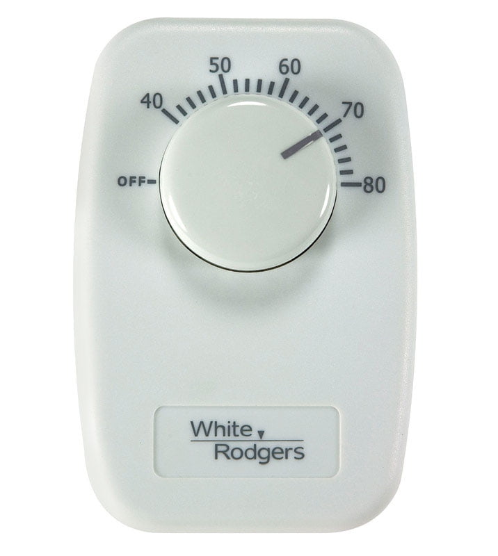White Single Pole Line Voltage Baseboard Thermostat