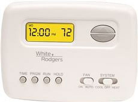 White Programmable Digital Thermostat with Backlit Display