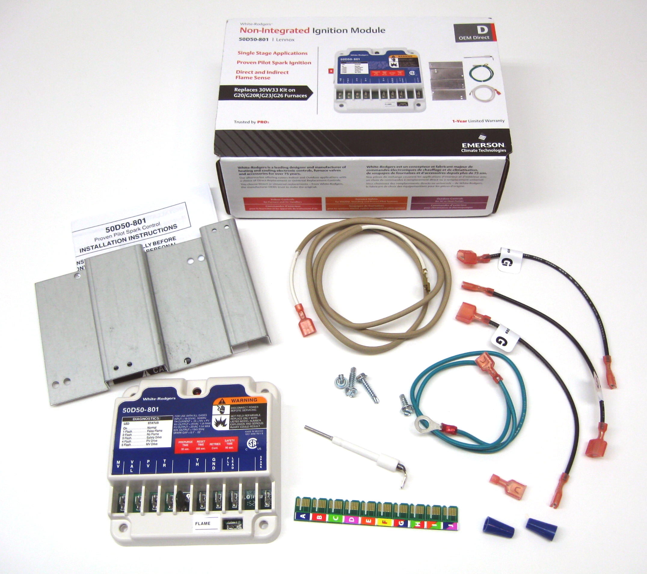 White Rodgers Ignition Module 50D50-801 for Lennox 30W33 Furnaces for Home & Garden Misc