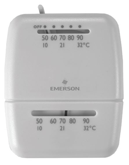 White Rodgers Rectangular White Mechanical Heating Thermostat
