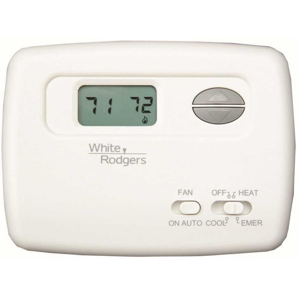 White Digital Rectangular Non-Programmable Heat Pump Thermostat