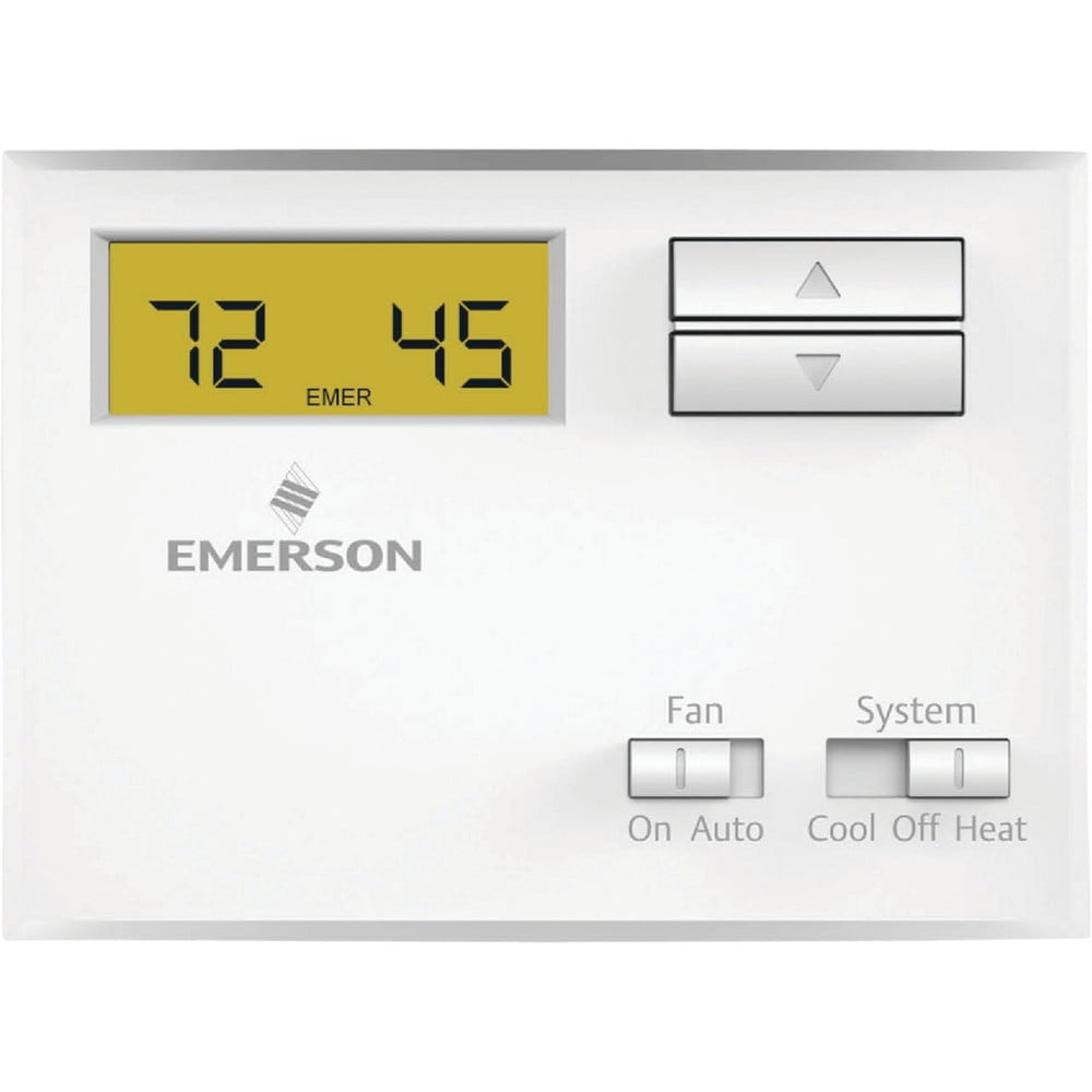 White Digital Single-Stage Heating and Cooling Thermostat