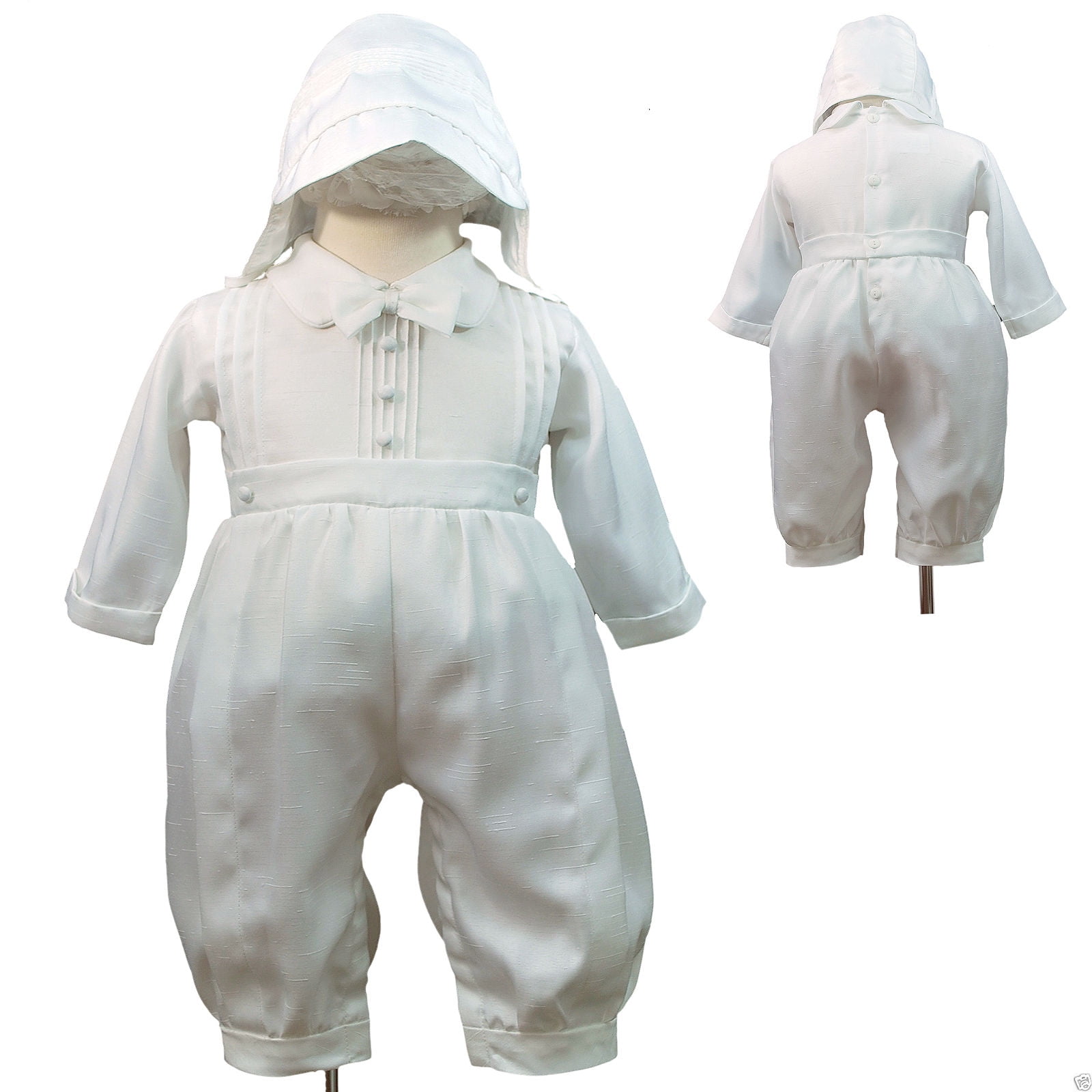 White Rompers + Hat for Baby Toddler Boy Christening Baptism New Born-30M