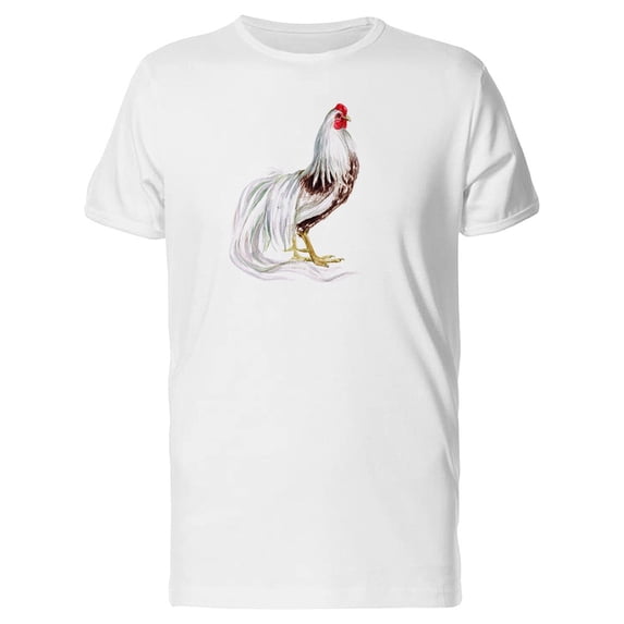 White Rooster Illustration T-Shirt Men -Image by Shutterstock, Male XX-Large