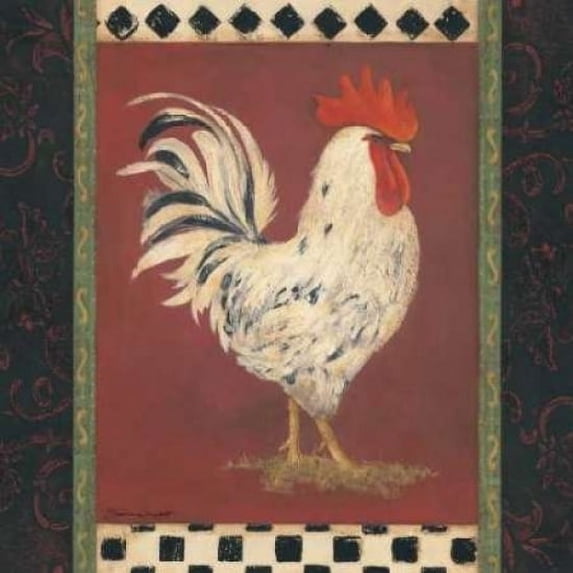 White Rooster Poster Print by Stephanie Marrott