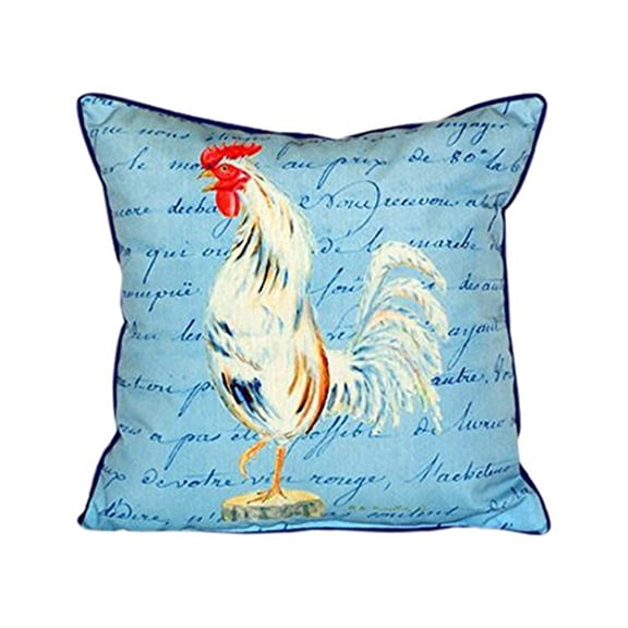 White Rooster Script Large Indoor/Outdoor Pillow 18x18