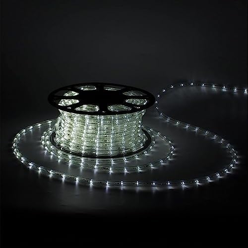 White Rope Lights Outdoor 66Ft, Cuttable Connectable, Flexible Tube Lights with 600Leds Brightness Dynamic Modes, Waterproof LED String Lighting for Garden, , Party, Christmas