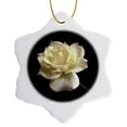 thumbnail image 1 of 3drose, White Rose, 3 inch Snowflake Porcelain Ornament, 1 of 7