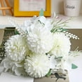 thumbnail image 1 of White Rose Faux Silk Mums Artificial Flowers Bulk Fake Chrysanthemums with Stems for DIY Wedding Table Centerpieces Floral Arrangements Vase Fillers Home Decorations, 1 of 6