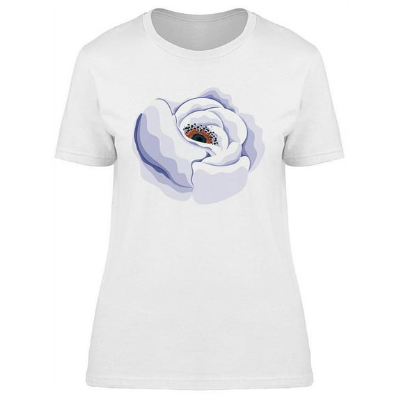 White Rose Flower Painting T-Shirt Women -Image by Shutterstock, Female 3X-Large