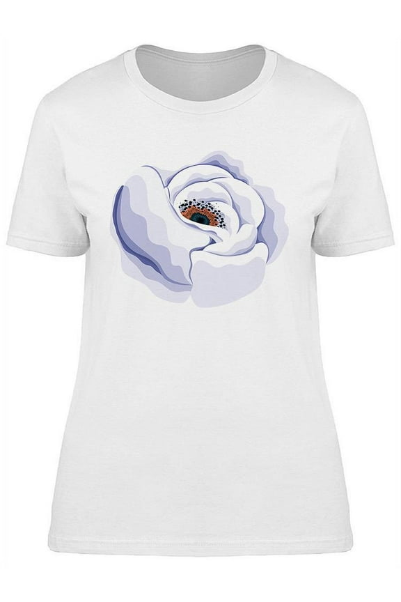 White Rose Flower Painting T-Shirt Women -Image by Shutterstock, Female Small