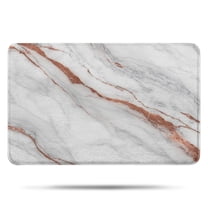 White Rose Gold Marble Bathroom Rugs Mat,Non Slip Microfiber Bathroom Rug,Rubber Backing,Soft Bathroom Mats for Bathroom Floor,Tub and Shower,17x27in(43x68cm)