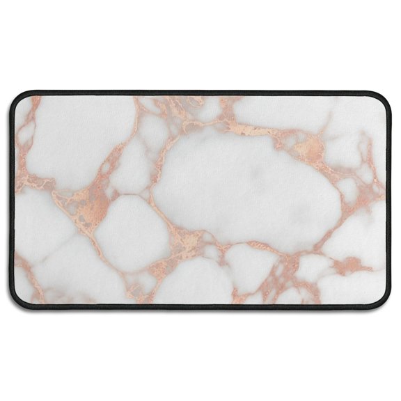 White Rose Gold Marble Door Rugs,Washable Non Slip Door Mats Indoor,Decorative Door Mats,Entry Mat Indoor for Entrance,Bedroom,Kitchen,Bathroom,30"x17"