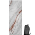 thumbnail image 1 of White Rose Gold Marble Hot Yoga Mat Towel Non Slip for Hot Yoga - Quick-Drying Yoga Mat Cover with 4 Corner Pockets with Travel Bag - Hot Yoga Towel Non Slip 74"x26", 1 of 6