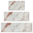 thumbnail image 1 of White Rose Gold Marble Pattern Kitchen Rugs Sets Of 3,Kitchen Runner Rugs Non Skid Washable,Decorative Kitchen Floor Mats for Kitchen,Sink,Laundry,17"x30"+ 17"x47" + 17"x59", 1 of 6