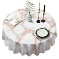 thumbnail image 1 of White Rose Gold Marble Round Tablecloth 60"x60",Wrinkle Wipeable Table Cloth for Kitchen Dining Room Picnic Patio Party, 1 of 6