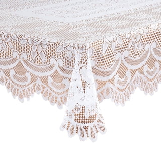 White Rose Lace Tablecloth - 54" x 72" Oblong