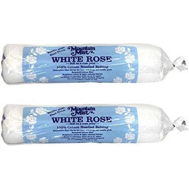 White Rose Needle Punch (No Scrim) All Cotton Quilt Batting Queen Size 90 Inches 108 Inches 2