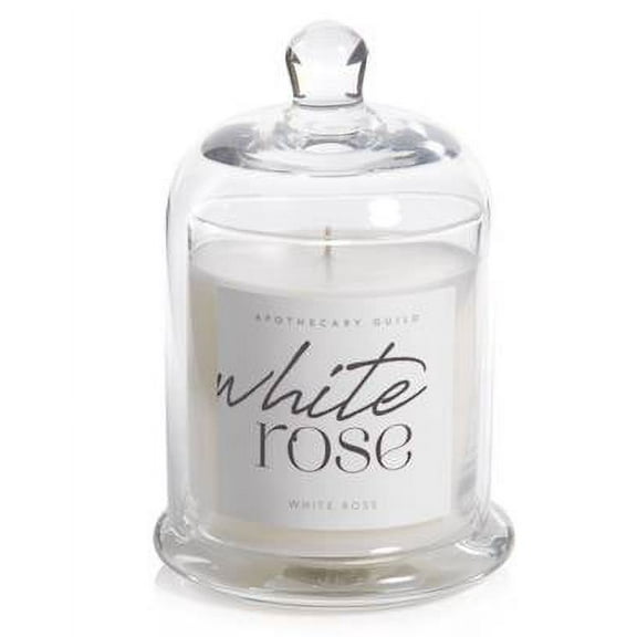 White Rose Zodax Apothecary Guild 10 Ounce Scented Jar Candle with Dome