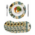 thumbnail image 1 of White Roses Round Placemats Set of 6 for Dinning Tables,Heat-proof Braided Table Mats 15 Inch,Sunflower Spring Floral Retro Blue Striped Washable Place Mat for Kitchen Restaurant Party Table Decor, 1 of 9