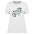 thumbnail image 1 of White Roses With Leaves. T-Shirt Women -Image by Shutterstock, Female Small, 1 of 2