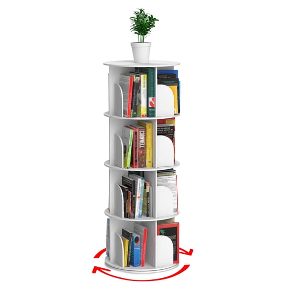 White Rotating Bookshelf
