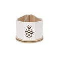 thumbnail image 1 of White Rotating Desktop Organizer with Pineapple Cutouts, 1 of 4