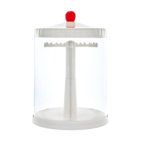 White Rotating Display Box for Collectibles, 360-Degree Spinning Storage Organizer, Transparent Acrylic Case for Action Figures, Blind Boxes, and Miniature Models