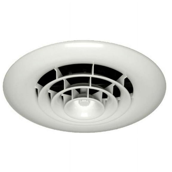 White Round Ceiling Diffuser and 6 in. Boot with Rotary Damper