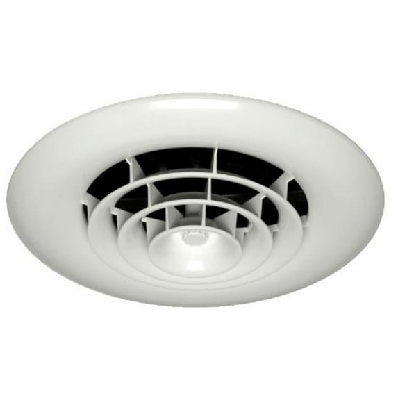 White Round Ceiling Diffuser and 6 in. Boot with Rotary Damper