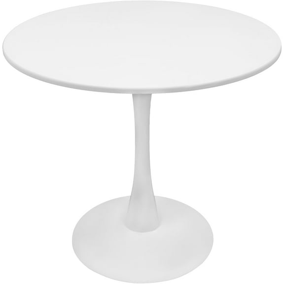 White Round Dining Table, 31.5" Kitchen Dining Table for 2 to 4 Person, Modern Dining Table Leisure Table for Small Places, Dining Room, Living Room, Cafe