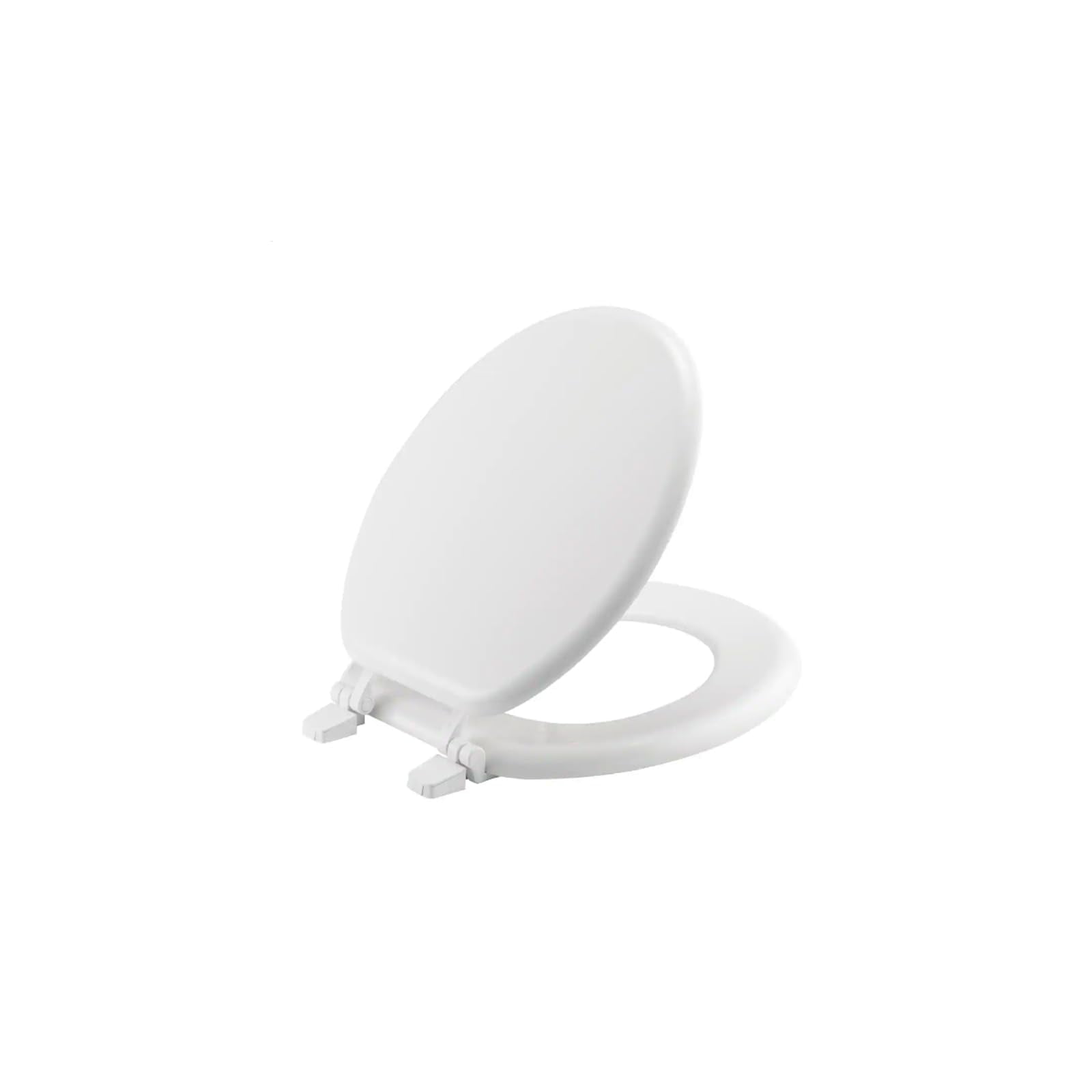 White Round Enameled Wood 17x14.5 Front Toilet Seat