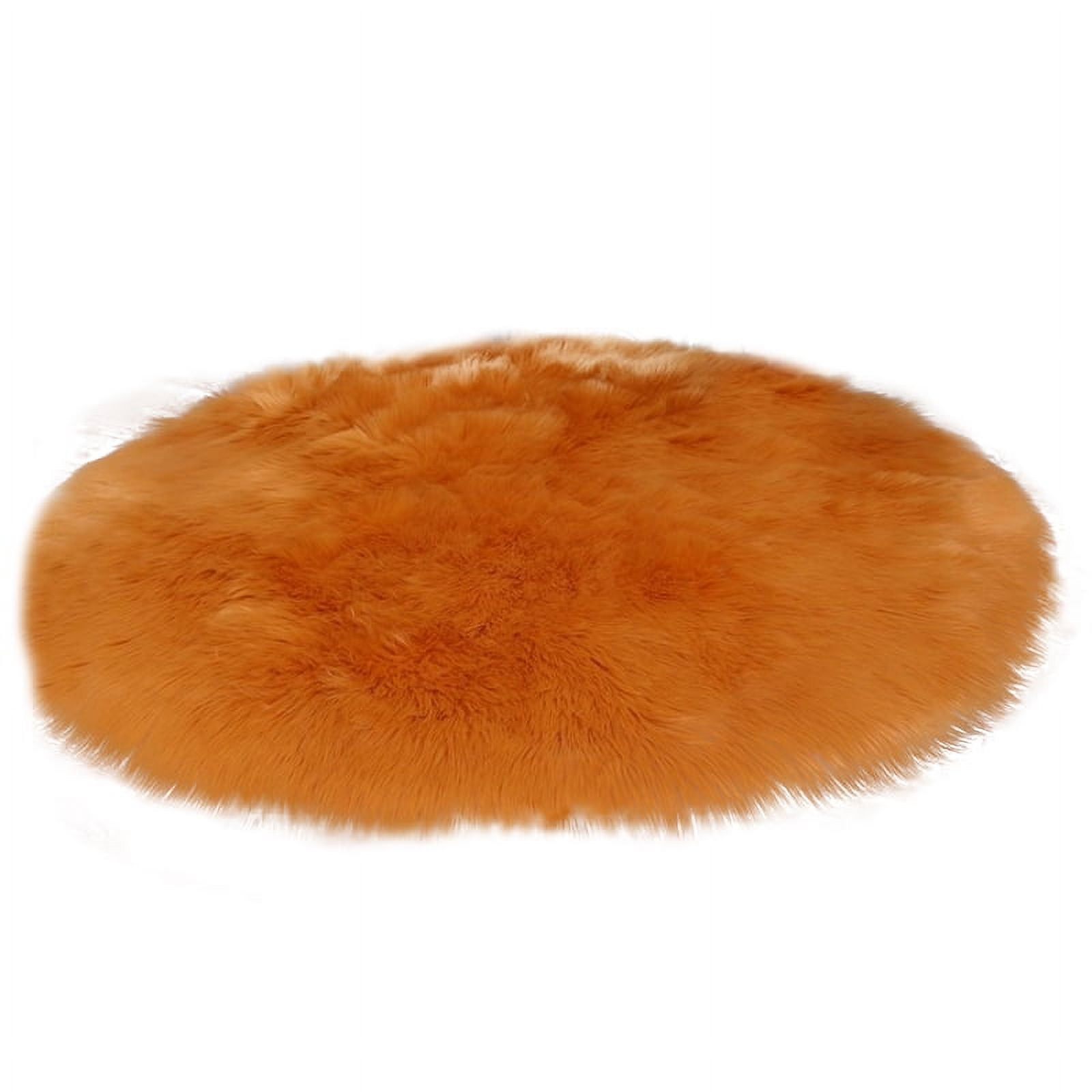 White Round Faux Fur Rug, Fluffy Rug Cushion for Chair, Background for