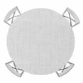 thumbnail image 1 of White Round Fitted Tablecloth with Elastic Edge, Waterproof Table Cloth Table Cover for 36"-44" Tables, Farmhouse Burlap Solid White Color Modern Linen Texture Tablecloths for Dining Picnic Outdoor, 1 of 9