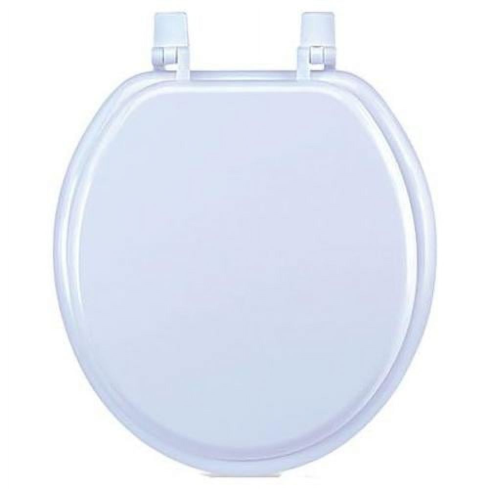 White Round Front Wood Molded Toilet Seat