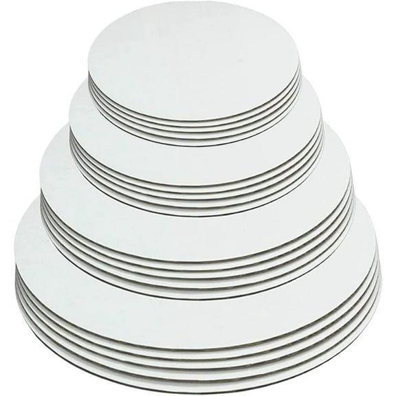 White Round Greaseproof Cake Boards  Cake Circle Base, 6/8/10/12 inch, 5 of Each Size