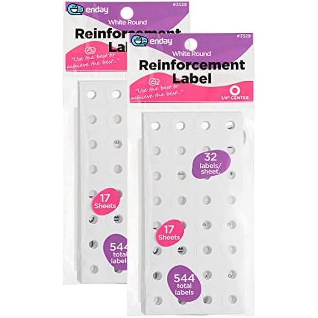White Round Hole Reinforcement Labels , Strengthen and Repair Punched