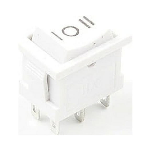 White Round ON/OFF/ON 6-Pin DPDT Rocker Switch Car/Truck DC 12V AC 125V/250V