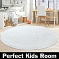 thumbnail image 1 of White Round Rug For Bedroom,Fluffy Circle Rug For Kids Room,Furry Carpet Shaggy Area Rug For Nursery Room,Fuzzy Plush Rug For Dorm,Cute Room Decor, 1 of 8