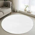 thumbnail image 1 of White Round Rugs 4ft, Farmhouse Solid White Color Modern Art Non Slip Washable Rug Runner, Low Pile Indoor Floor Carpet Mat Bathroom Rugs for Living Room, Bedroom, Kids Room, 1 of 9