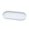 thumbnail image 1 of White Round Soap Dispenser Tray, Plastic Vanity Tray for Bathroom Decorative, Jewelry Ring Dish, Comestic Holder, Kitchen Sink Countertop Organizer Plate, 9.84x4.33x0.79", 1 of 5