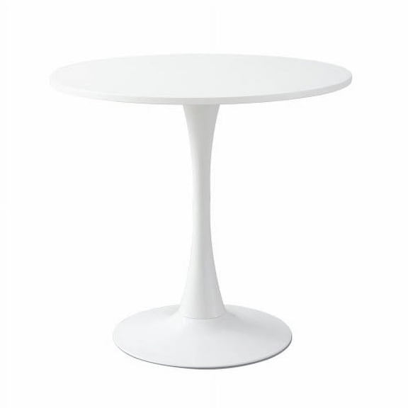 White Round Table Modern Dining Table Mdf Top And Steel Base Tulip Round Kitchen Table Mid Century Coffee Table For Living Room 24 Inch