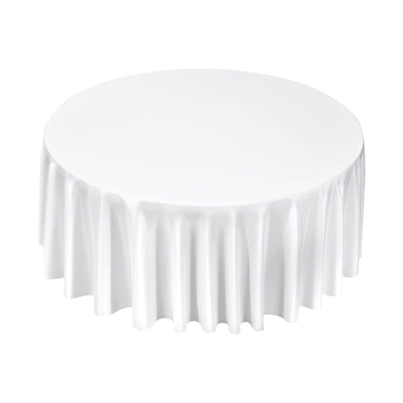 White Round Tablecloth 10 Pack 132 Inch Diameter Stain Wrinkle Resistant Machine Washable Polyester Fabric Table Cover for Wedding Party Banquet Formal Events